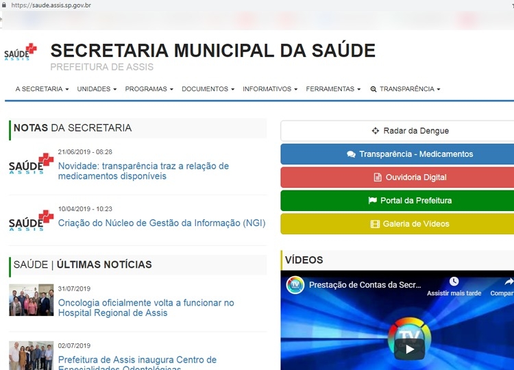Portal Transparência Saúde Municipal