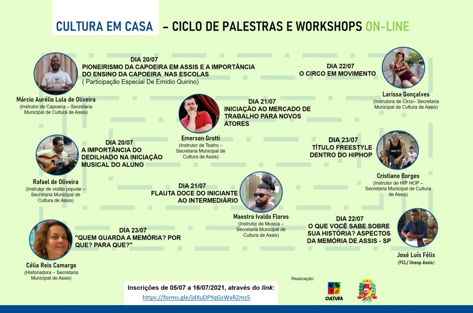 Prefeitura disponibiliza conteúdos culturais on-line através de ciclos de palestras