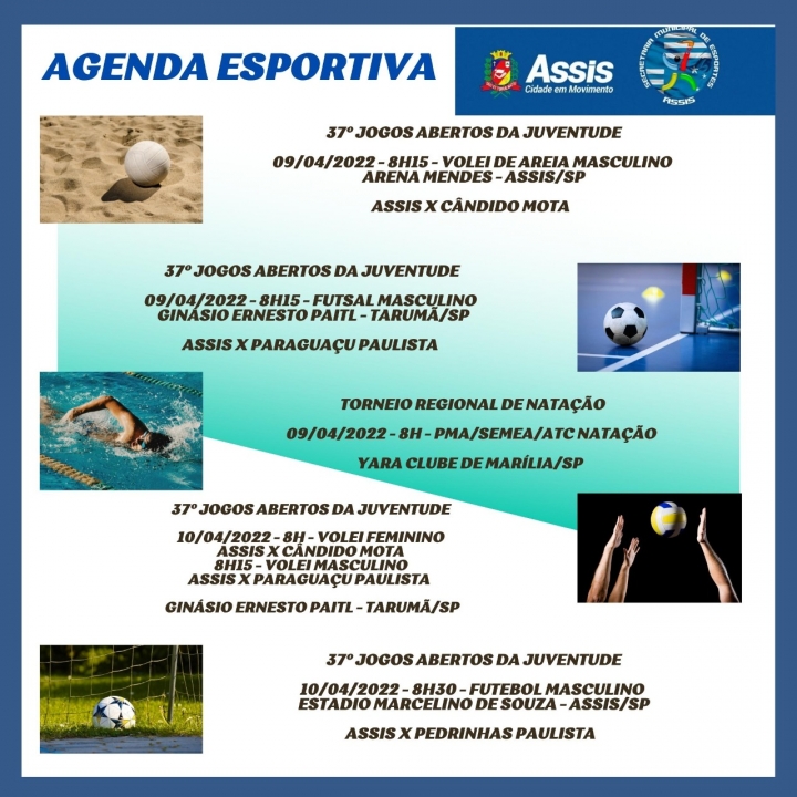 Agenda esportiva para esse final de semana da Secretaria Municipal de Esportes
