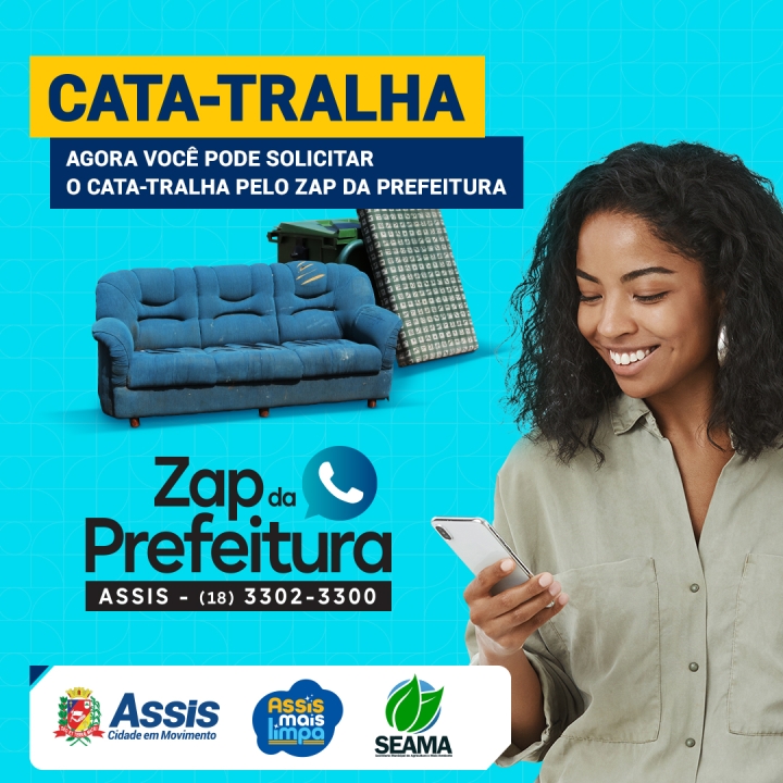 CATA-TRALHA: Solicite o serviço de coleta pelo Zap da Prefeitura! 📲💬