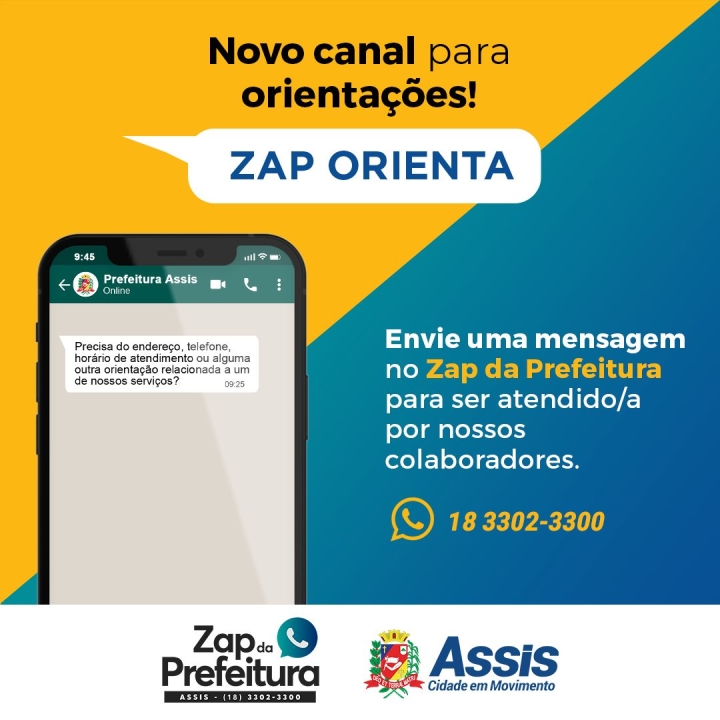 Novo canal de atendimento no Zap da Prefeitura!