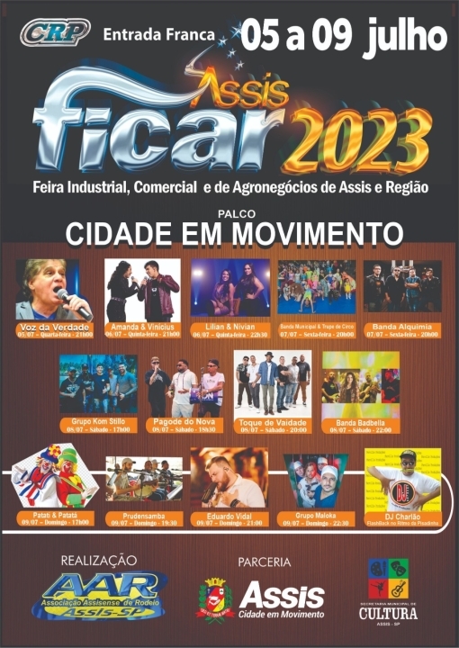 Programação FICAR 2023 no Palco Cidade em Movimento
