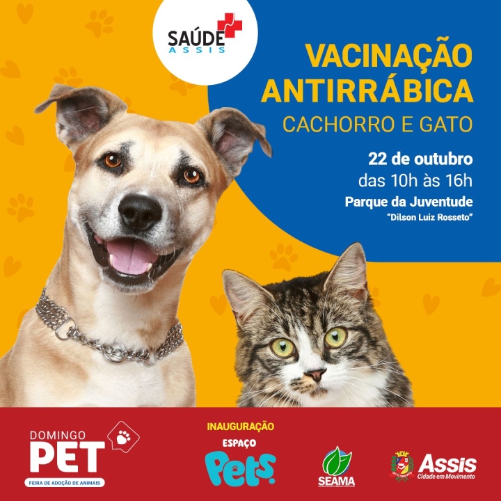 Feira de adoção e Vacinação Antirrábica gratuita (200 doses)