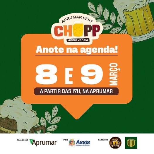 2º Aprumar Fest Chopp agita o fim de semana em Assis com sabores e diversão