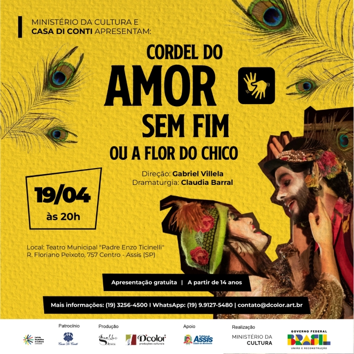 Assis recebe espetáculo teatral “Cordel Do Amor Sem Fim”