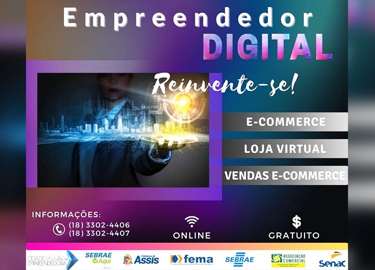 Prefeitura através do Projeto Cidade Empreendedora oferece curso Empreendedor Digital para potencializar vendas on-line
