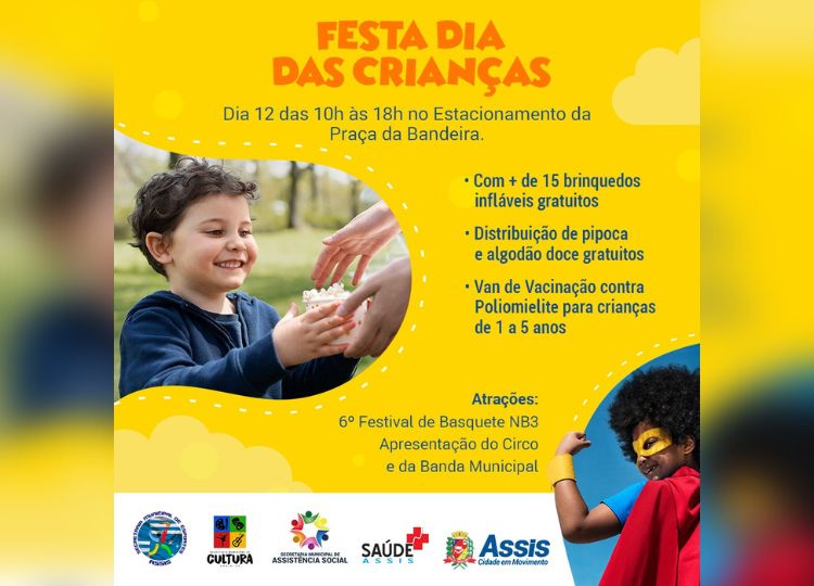 CIDADE EM MOVIMENTO: Prefeitura de Assis realiza festa do 'Dia das Crianças' 