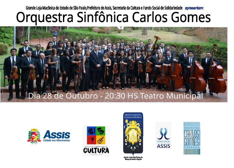 Teatro Municipal de Assis recebe a Orquestra Sinfônica Carlos Gomes neste sábado dia 28
