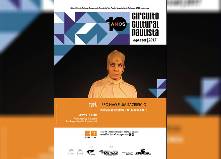 Circuito Cultural Paulista apresenta peça teatral nesta sexta, 1º de setembro