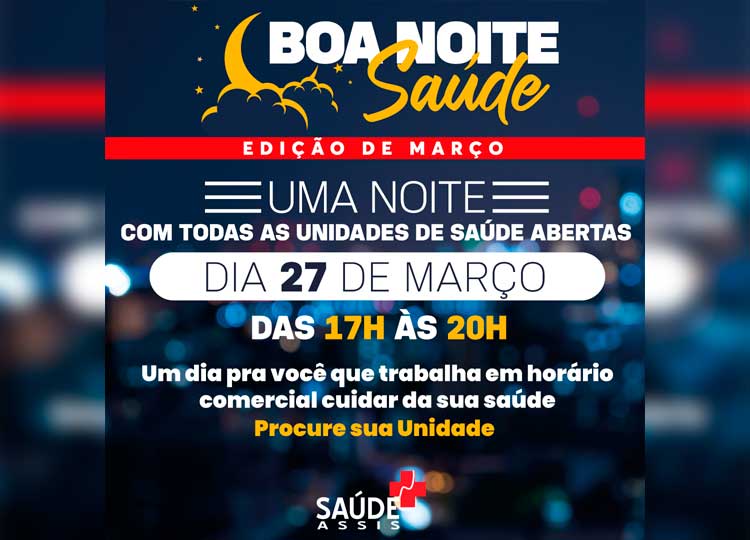 “Boa Noite Saúde” de março acontece na próxima segunda-feira, 27