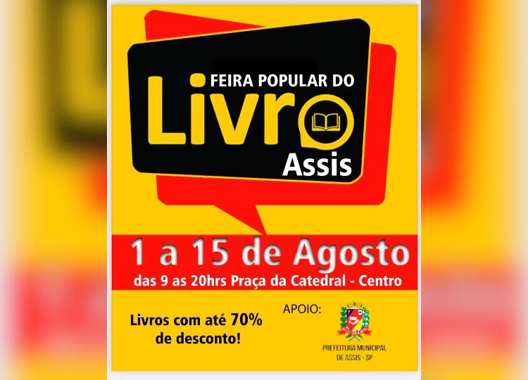 Assis recebe a Feira do Livro com oferta de títulos para todos os gostos