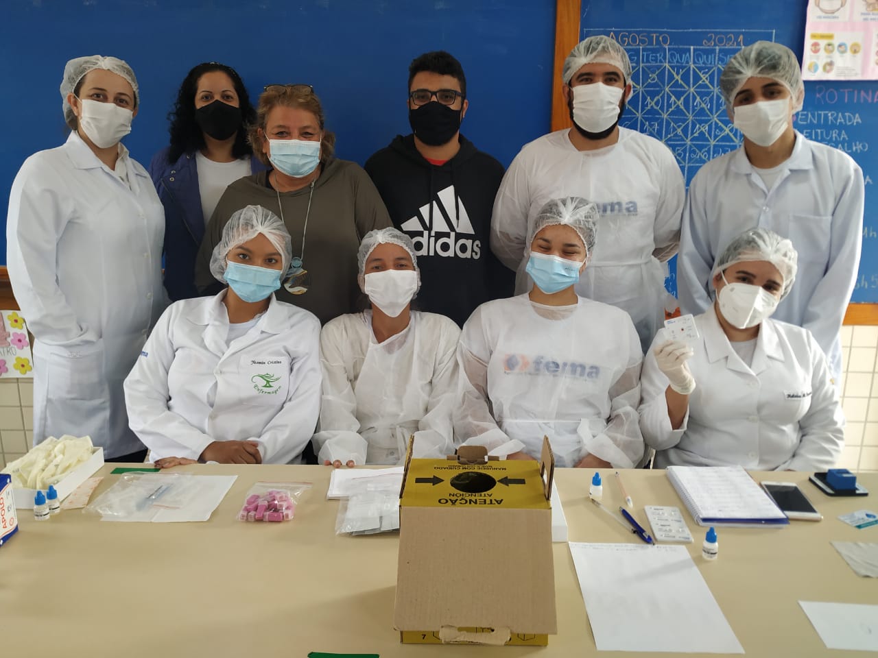 Sábado produtivo na EMEIF ‘Prof.Milton Rocha’ com a testagem contra COVID-19 em mais de 120 alunos do Ensino Fundamental