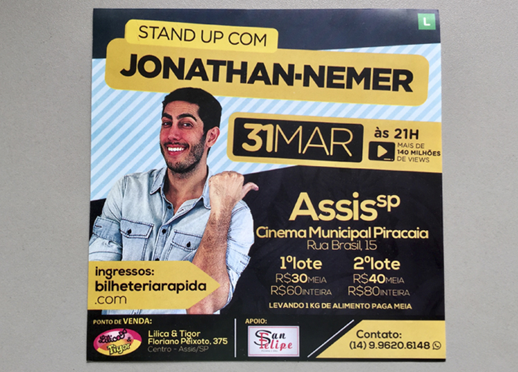 Show de Stand Up é beneficente em prol da CREMOS