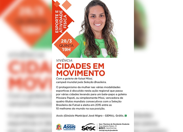 Goleira, campeã mundial  de futsal, estará em Assis nesta quinta, 28