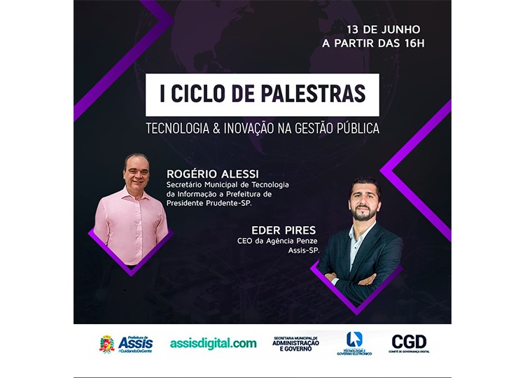Prefeitura realiza 1º Ciclo de Palestras em Tecnologia & Inovação da Gestão Pública nesta quarta-feira, 13