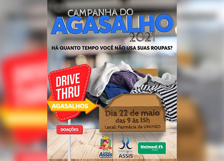 Drive thru para doação de agasalhos acontece na Farmácia da UNIMED neste sábado, 22