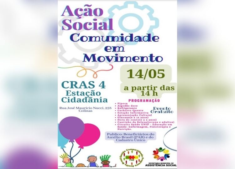Prefeitura realiza Ação Social ‘Estação Cidadania - COMUNIDADE EM MOVIMENTO' no CRAS 4, dia 14