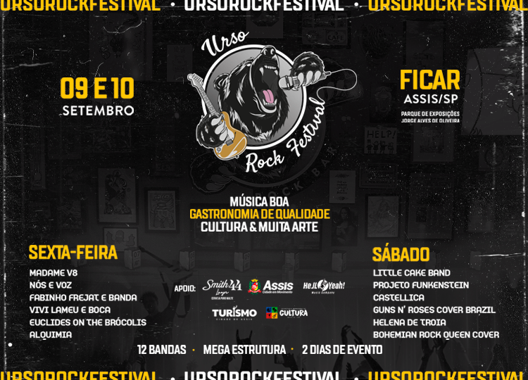 CULTURA EM MOVIMENTO: 1º Urso Rock Festival será realizado neste final de semana em Assis