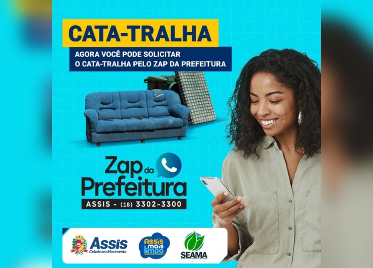 Pedidos ao serviço ‘Cata-Tralha’ se destacam no Zap da Prefeitura