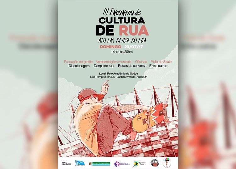 III Encontro de Cultura de Rua e Ato em Defesa do ECA acontece no domingo, 23, das 14h às 20h