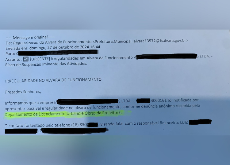 Prefeitura alerta empresas da cidade sobre e-mails fraudulentos