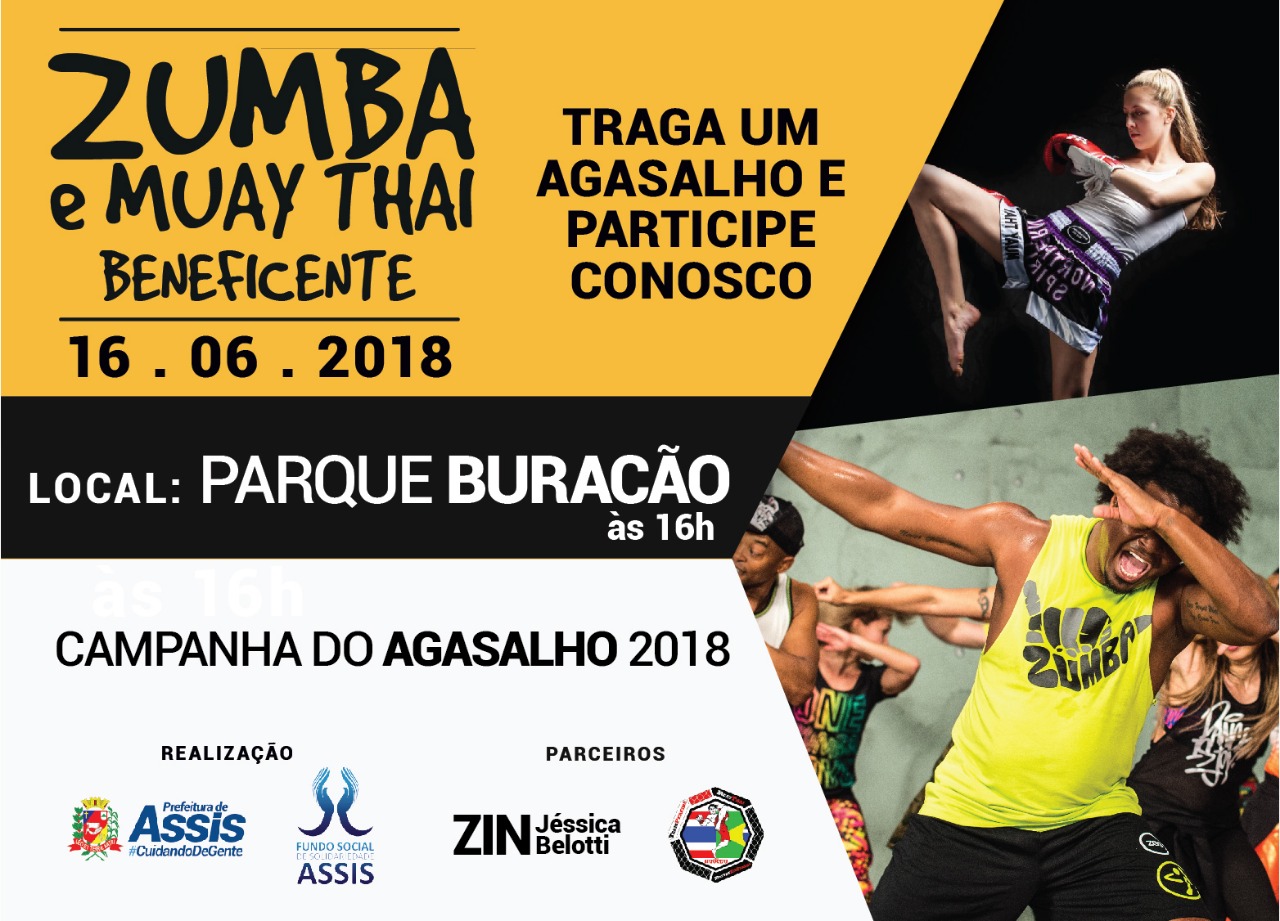 Neste sábado tem Campanha do Agasalho no Parque Buracão com Zumba e Muay Thai