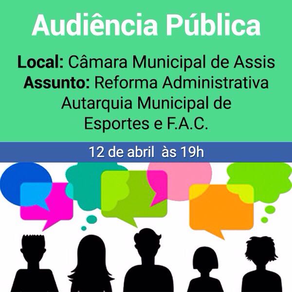 Prefeitura realiza Audiência Pública nesta quarta-feira, 12