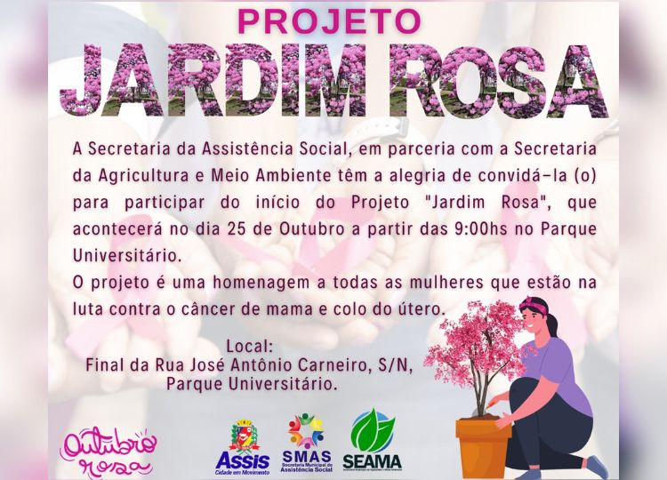 Prefeitura promove o projeto ‘Jardim Rosa’