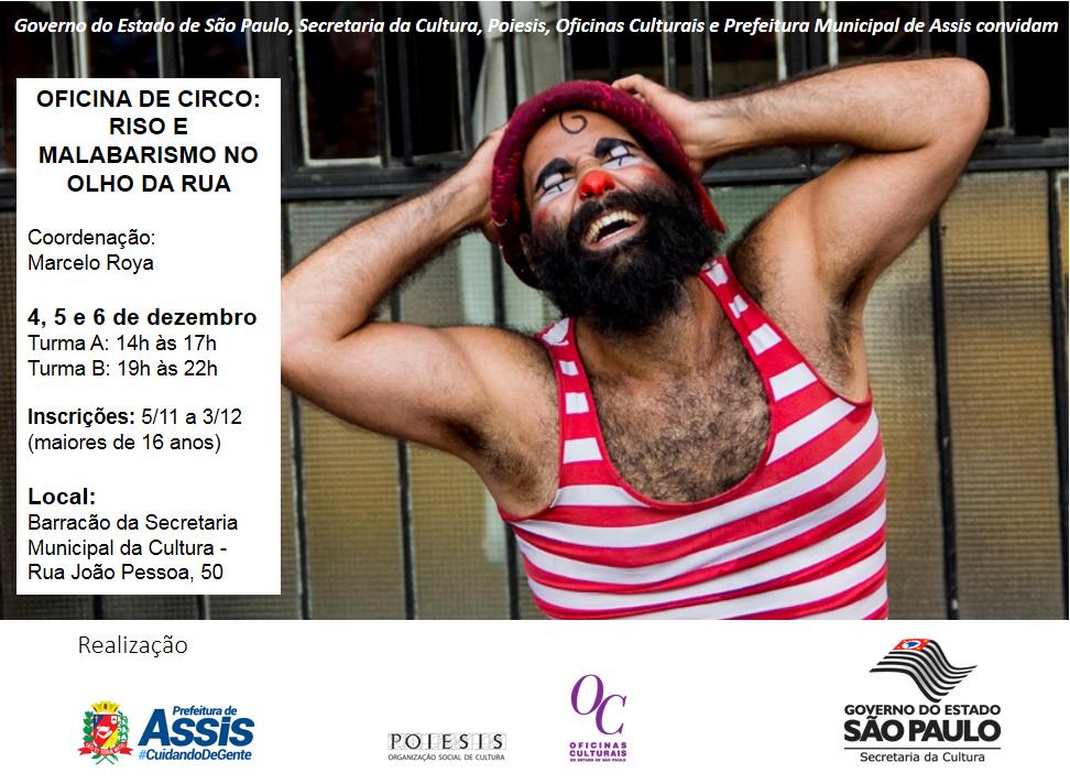 Cultura abre inscrições para oficinas de circo
