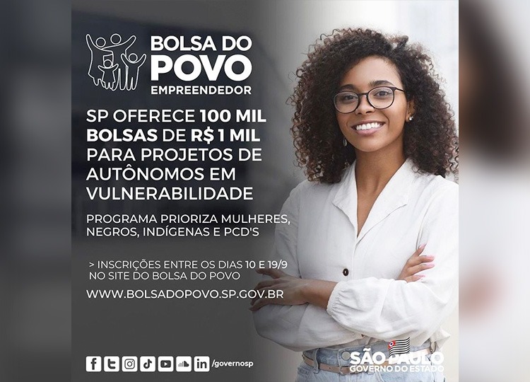 Autônomos informais em situação de vulnerabilidade receberão apoio financeiro de R$ 1 mil através do Bolsa Empreendedor