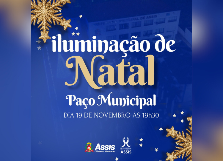 Luzes de Natal iluminam o Paço Municipal de Assis