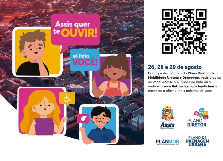 Prefeitura de Assis promove oficinas participativas para revisão do Plano Diretor e elaboração dos Planos de Mobilidade e Drenagem Urbana