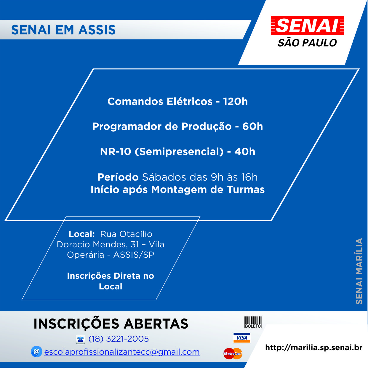 SENAI oferece oportunidade de especialização nas áreas de Eletroeletrônica, Logística e Segurança no Trabalho