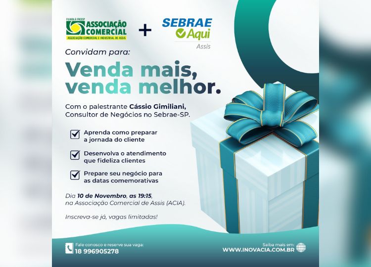 Sebrae promove Workshop gratuito sobre vendas