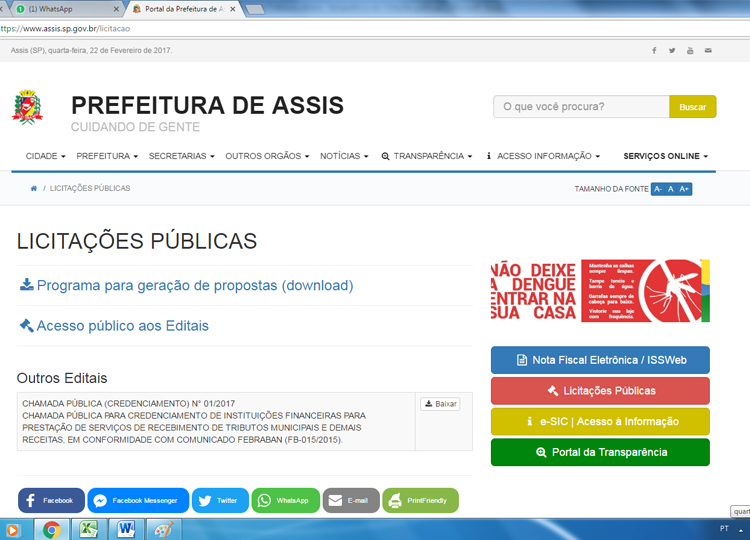 Portal da Prefeitura oferece transparência em licitações públicas