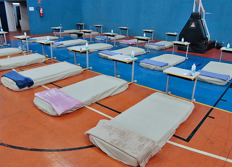 Prefeitura prepara Ginásio GEMA para acolher moradores em situação de rua durante as próximas noites mais frias do ano
