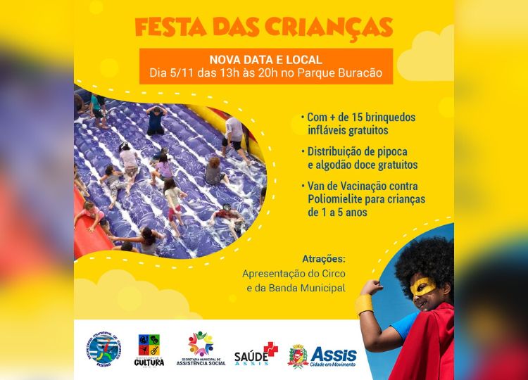 Parque Buracão recebe a ‘1ª Festa das Crianças’ neste sábado, dia 05