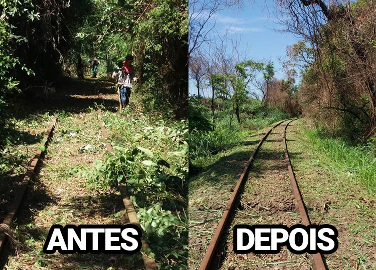 Prefeitura realiza limpeza e revitalização em toda extensão do perímetro urbano da linha férrea