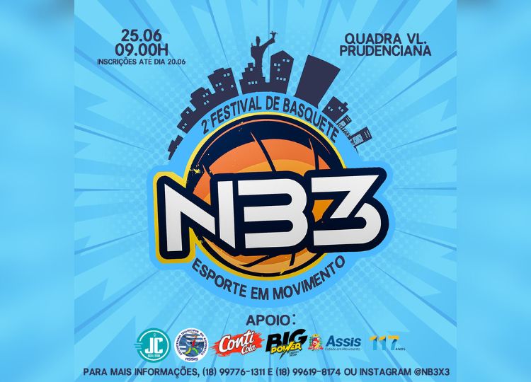 2º Festival de Basquete NB3 – Esporte em Movimento será neste sábado, dia 25