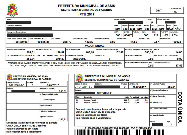 2ª via do IPTU pode ser retirada via internet