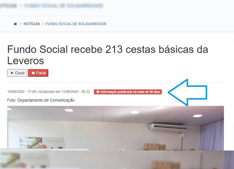 Postagem das notícias no portal e redes sociais alertam o leitor para data da publicação