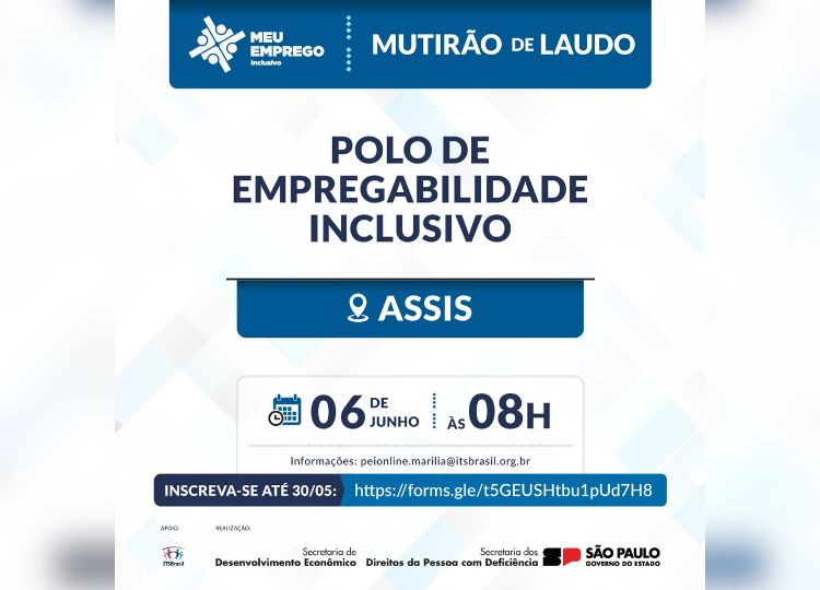 Cadastro para mutirão de inclusão de pessoas com deficiência no mercado de trabalho, termina nesta terça-feira, dia 30