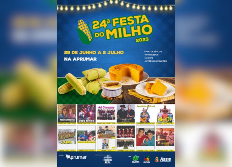 24ª Festa do Milho na APRUMAR inicia nesta quinta-feira, 29: confira a programação artística