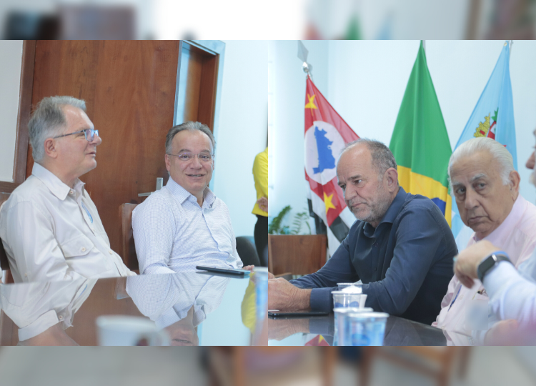 Prefeito José Fernandes e vice Aref Sabeh recepcionam deputados Federal Samuel Moreira e Estadual Mauro Bragato