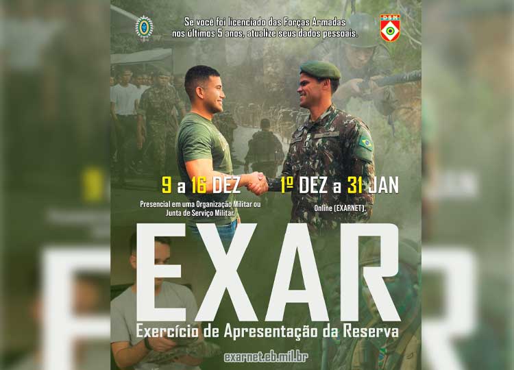 Começa nessa segunda-feira, 9, o Exercício de Apresentação da Reserva