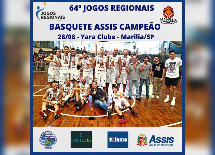Basquete Assis masculino conquista medalha de ouro e feminino é prata, nos Jogos Regionais 2022