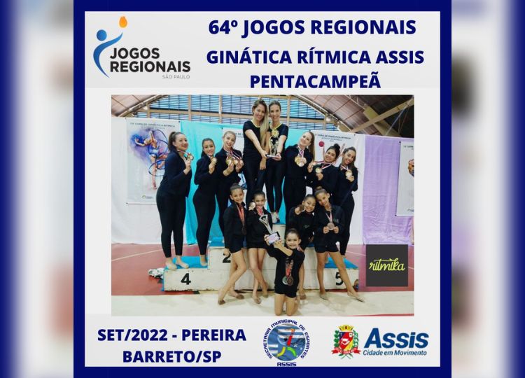 ESPORTE EM MOVIMENTO: Assis é pentacampeã na Ginástica Rítmica dos Jogos Regionais