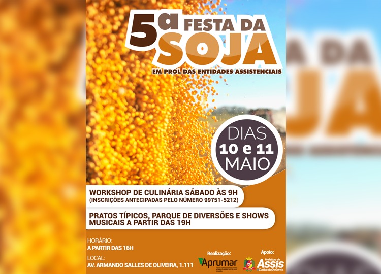 5ª Festa da Soja acontece nesta sexta e sábado na APRUMAR