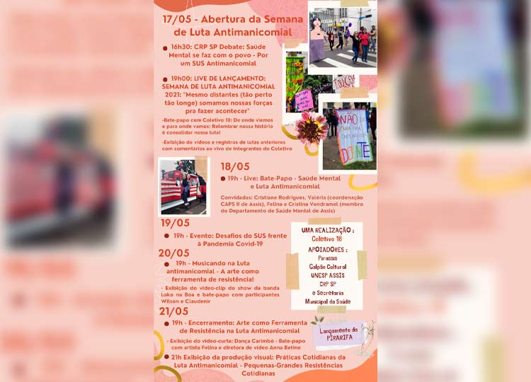Saúde realiza Semana Antimanicomial de forma online