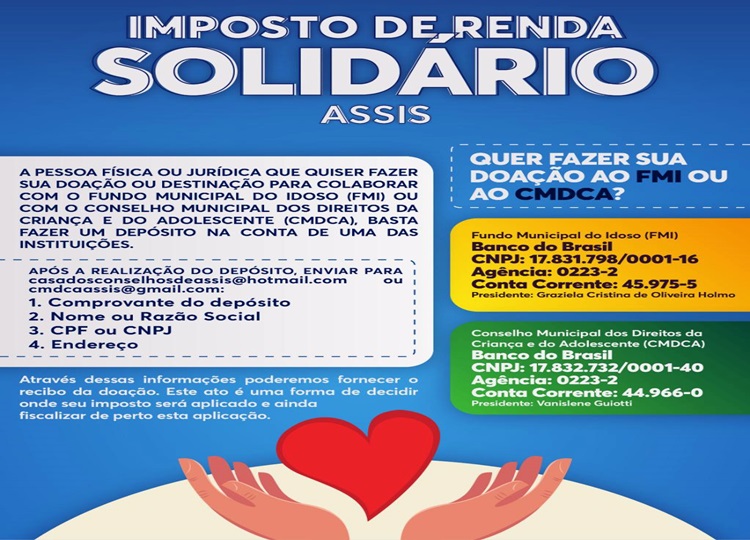 Prefeitura dá início à campanha do Imposto de Renda Solidário 2021